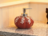 Halloween Autumn Pumpkin Soap Dispenser Ceramic Refillable Liquid Hand Soap Container Farmhouse Home V1369-AZ3-W-14904