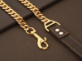 LGCASL Traction Leash Leather Strong Metal Stainless Pet Chain for Dog Black V1189-LWWAL-20260325-02687