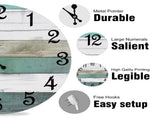 Wall Clock, Gray Silent Wall Clocks Battery Operated Non Ticking, Vintage Rustic Coutry Style Clock V1189-LWWAL-20260325-00005
