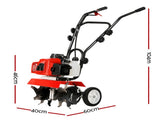 Giantz 63CC Tiller Garden Cultivator Rototiller 4 Blades Soil Plower Rotary Hoe GTC-EITW-6B-N-RD