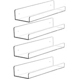 acrylic Shelves for Bedroom Hanging Aesthetic Bathroom Shelves Wall Mounted Clear Kid Bookshelf 4PCS V1369-AZ3-W-01920