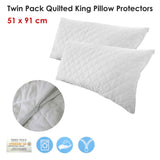 Twin Pack Quilted King Pillow Protectors V442-INT-PILLOWP-POLYESTERQUILTED-WHITE-KI