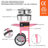 Commercial Cotton Candy Machine with Cart Sugar Floss Maker 1000W Party V952-HCMHTJFSWGZMWVJZKV3