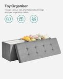 SONGMICS 110cm Storage Ottoman Bench Light Grey V227-8498402100581