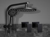 Cefito 9'' Rain Shower Head Set Handheld Round High Pressure Twins Tap Black SHOWER-A1-RO-9-BK-TAP