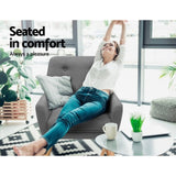 Artiss Armchair Linen Fabric Grey Charcoal UPHO-B-ARM04-GY