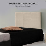 Linen Fabric Single Bed Headboard Bedhead - Beige V63-800827