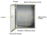 NEMA Steel Enclosure, 20 x 12 x 10'' NEMA 4X Steel Electrical Box, IP66 Waterproof & Dustproof, V952-DQXJSTCFS50X30X25V0