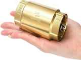 1-1/4 Inch Brass Check Valve, Universal One Way In Line Valves with Backflow Prevention, No Return V1259-DP01-A-990