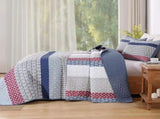 Red Patchwork Boho Mosaic Bedspread Coverlet 3 Piece Set V745-AC081580Q13U