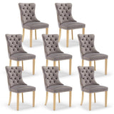 AADEN 8x Velvet Dining Chairs with Golden Metal Legs-Grey V226-SW1501GY-4