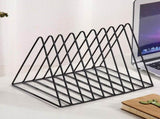 Triangle File Folder Racks and Magazine Holder,9 Lattice Metal Newspaper Holder Magazine File V1369-AZ3-W-03628