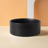 Ceramic Round Dog Cat Bowl with Wood Stand, Durable Ceramic Food Water Elevated Dish for Pet, Modern V1192-AZ-W-15100