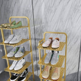 SOGA 2X 6 Gold Plated Metal Shoe Organizer Space Saving Portable Footwear Storage ShelfSOGA 6 FPOTXJ1221X2