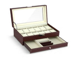 Embellir 12 Grids Watch Box Organizer Case Jewelry Display Storage Showcase WBX-2T-12SL-3020-BN