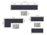 LONDON RATTAN 5 Piece 4 Seater Outdoor Modular Lounge Setting with Coffee Table, Grey V219-OTDOLSLR4SGY2
