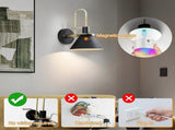 Battery Operated Wall Sconces Set of 2, RGB Wireless LED, Remote, 10000mAh, Black V1263-JX-5789