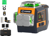 CIGMAN Gesture Control Laser Level with Side Screen Display, 3360&deg Green CMS05 V413-CM-S05