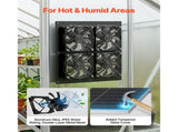 Solar Powered Fan, 25W Solar Panel with 4 Fans, Adjustable Solar Panel Angle, 2668 RPM High-Speed, V952-KQWSXHFJDTYN5TENT001Y3