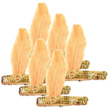 6x 1920s FLAPPER HEADBAND Headpiece Feather Sequin Charleston Costume Party BULK - Gold/Orange V563-BR-6FLAPPERHDBND-GLDORNG