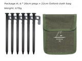 2pc Heavy-Duty 20cm Tent Stakes Kit with Carry Bag V888-ELOSUNG39109