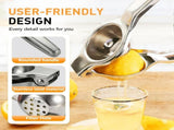 Lemon Squeezer, Stainless Steel Lemon Squeezer with Zester, Heavy Duty Squeezer Juicer for Lemon, V1258-DP02-F-432