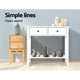 Artiss Console Table 2 Drawers 80CM White Chole FURNI-P-HS-2D1S-WH