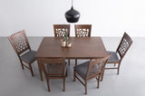 ALLEGRO Dining Table + 6x ASBEL Dining Chair - Cocoa V656-145077/241360