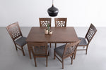 ALLEGRO Dining Table + 6x ASBEL Dining Chair - 7 Piece Dining Set - Cocoa V656-145077-241360