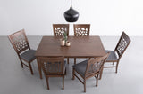 ALLEGRO Dining Table 6x ASBEL Dining Chair - 7 Piece Dining Set - Cocoa V656-145077-241360