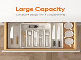 Silverware Drawer Organizer, Expandable Utensil Tray for Kitchen, BPA Free Flatware and Cutlery V1192-AZ-W-11844