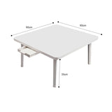 SOGA 2X White Portable Floor Table Small Square Space-Saving Mini Desk Home Decor FLOORTABLE501X2