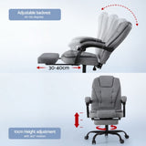 Artiss Office Chair Executive Fabric Seat Racing Computer Desk Chairs Footrest OCHAIR-L-1109SJ-GY