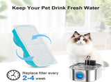 3.2L Large Capacity Stainless Steel Pet Water Fountain 4200mAh Rechargeable Battery Automatic V1265-CWHL-04