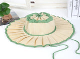 (Style 2) Women's Foldable Wide Brim Sun Hat- Pleated Straw Style Packable Beach Hat with Adjustable V888-ELOSUNG57360