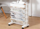 Mobile Bookshelf, Plastic Rolling Organization Shelf, Practical Rotatable for Home, Movable Bookcase V1189-WXFWAL-20260319-00898