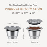 Stainless Steel Refillable Coffee Espresso, Reusable Coffee Pods Compatible with 4Y New V1369-AZ3-W-00951