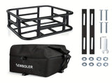 Black bike rear rack, universal bike rack, bicycle cargo rack, bike storage, cycling accessories, V1106-140-BLA-40007
