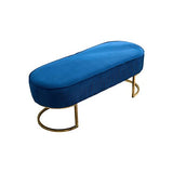 Bench Chair In Blue Velvet Fabric V43-BNC-NORI-BU
