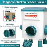 Chicken Feeder Water Food Treadle Poultry Feeding 12KG Large Capacity 11L V63-849551