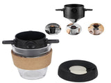 Reusable Drip Coffee Tea Holders Funnel Dripper Portable Stainless Steel Coffee FilterBlack V1294-YM0901-3118200171913