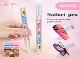 White 0.7mm Nail Art Doodle Pen 12 Sticks- Single Color Acrylic Marker for Nail Design, No-Bake V888-ELOSUNG28296
