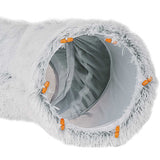 Grey Luxury Plush Cat Bed with Hidden Tunnel - Soft Round Pet Bed for Cats and Small Dogs V888-ELOSUNG16329