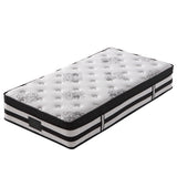KINGSTON SLUMBER Luxury 34cm Single Mattress, Medium Firm, Euro Top, 5-Zone Pocket Spring Foam V219-BEDMATKSMD1A