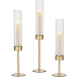 Candle Holders Brass Candlestick Holders Set of 3 Tall Taper Candle Holders for Candlesticks Candle V1370-AZ4-16630