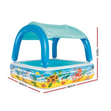 Bestway Kids Pool 140x140x114cm Inflatable Swimming w/ Canopy Play Pools 265L BW-POOL-KID-52192