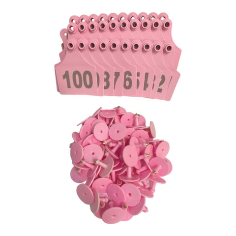 1-100 Cattle Number Ear Tags 7x10cm Set - XL Pink Cow Sheep Livestock Labels V238-SUPDZ-40192193855568
