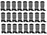 24x Womens Leg Warmers Disco Winter Knit Dance Party Crochet Legging Socks Costume - Black/White V563-BR-24LEGWARMS-BLKWHTSTR