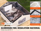 Elevated Heated Cat House, Outdoor Kitty Shelter Timer, 600D Oxford Cloth Foldable Cat Shelter V952-FWSBYMBHSNJBXCGRFV3