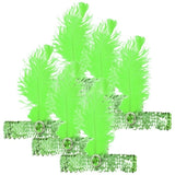 6x 1920s FLAPPER HEADBAND Headpiece Feather Sequin Charleston Costume Party BULK - Green V563-BR-6FLAPPERHDBND-GRN